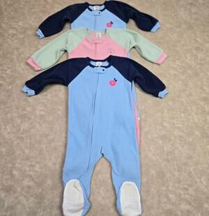 Gerber Baby Girls Fleece Footed Pajamas Lot of 3 Sleepers 18 Months